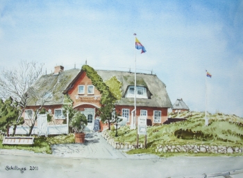 2011 Dorfkrug Rantum Aquarell 40x30cm 350px