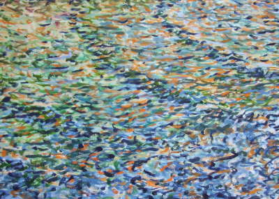 Baie du Capelan �l auf Leinwand 80x60cm 2010 Ausschnitt