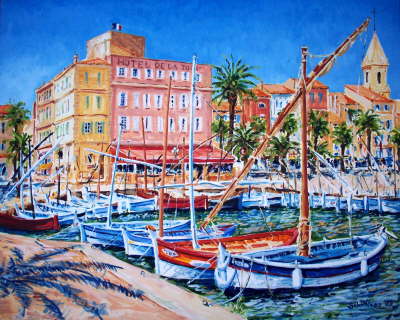 Hafen von Sanary sur Mer 2009 50x60cm